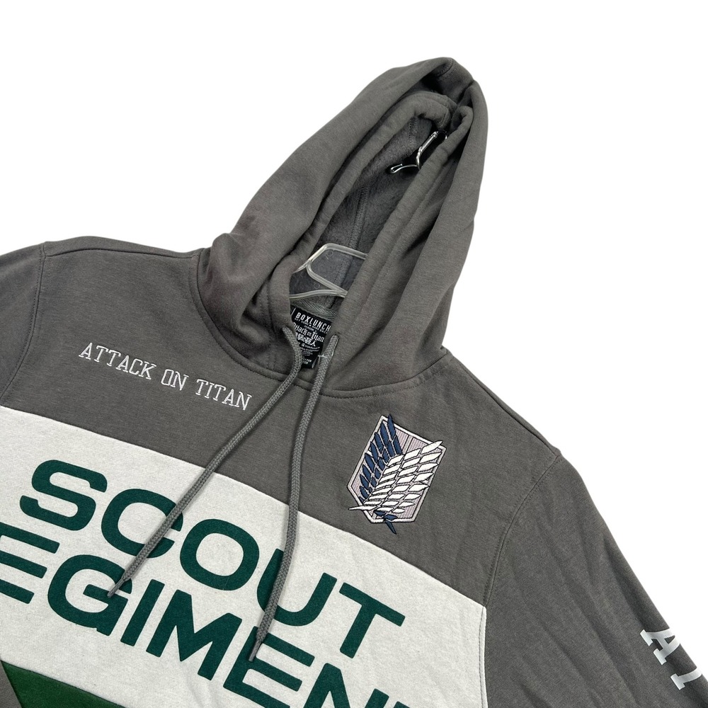 BoxLunch Attack on Titan Hoodie Men Small Gray Scout Regiment Anime Sweatshirt